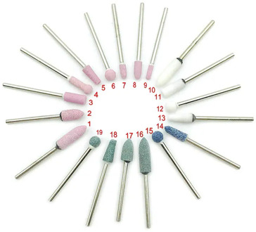 19 Types Dental Polishing Burs Nail Drill Milling Cutter Ceramic Stones Bits Electric Files Manicure Machine Equipment