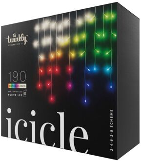 190 RGB W LEDs Icicle Lights - Generation II Wit