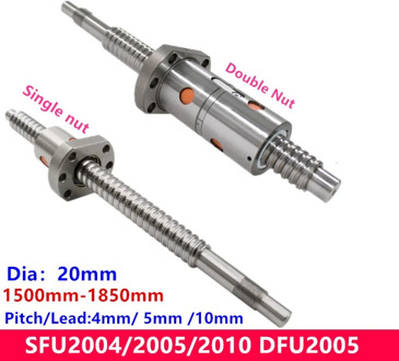 1900 1950 2000 2050 2100 2150 2250 mm 20mm C7 precision ball screw with nut SUF2005 SFU2004 SFU2010 with 5/4/10 mm lead