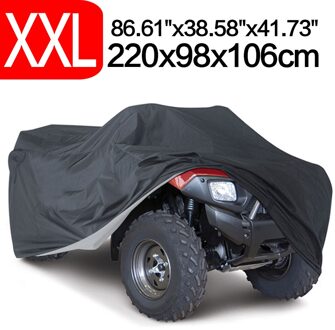 190T Zwart Atv Quad Strand Motor Scooter Motorbike Dekt Waterdicht Regen Proof Dust Uv Zon Protector D20 Zilver