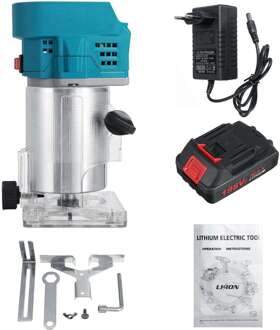 198VF 35000Rpm Mpt Hout Elektrische Trimmer Houtbewerking Hout Frezen Elektrische Hand Trimmer Hout Laminator Router Rand Schrijnwerkers Set EU 1x accu