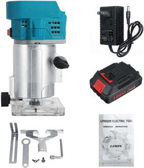 198VF 35000Rpm Mpt Hout Elektrische Trimmer Houtbewerking Hout Frezen Elektrische Hand Trimmer Hout Laminator Router Rand Schrijnwerkers Set US 1x accu