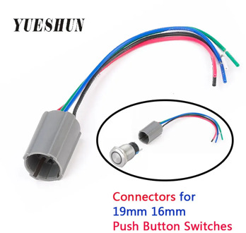 19mm 16mm 22mm Connector For Push Button Llight Switch 5 Pins 6 Pins Type Pushbutton Cable Socket Plug Wirng