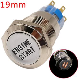 19Mm Metalen Drukknop Led Schakelaar Waterdichte Motor Schakelaar Rvs Auto Auto Motorfiets Motor Starter groen