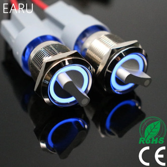 19mm Waterproof Stainless Steel DPDT illuminated metal selector switch 2/3 position Push Button Switch Rotary Switch with LED