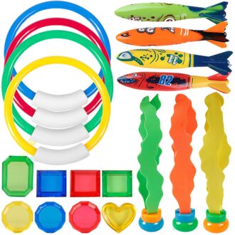 19Pcs Aquatic Dive Bal Speelgoed Duiken Training Aquatische Speelgoed Zomer Zwembad Speelgoed Ouder-kind Interactie Speelgoed Voor kinderen