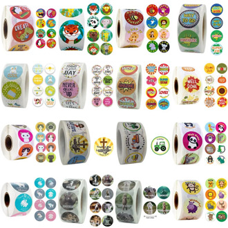 19Types Reward Stickers Encourage Labels Roll for Kids Motivational Sticker with Cute Animals for Children Students Teachers