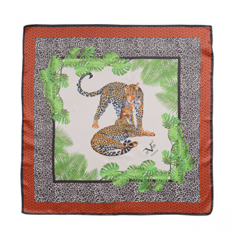 19V69 Italia Dames Foulard Multicolor LEOPARD V06 Veelkleurig