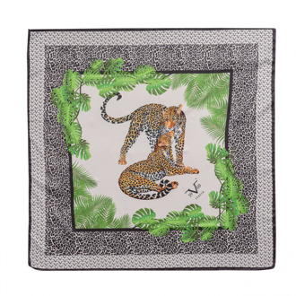 19V69 Italia Dames Foulard Multikleur LEOPARD V07 - maat Veelkleurig