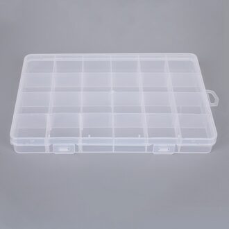 19x13x2.1 cm 24 Slot Slots Draagtas Plastic Bead Nail Ring Opbergdoos 2 Slot Verstelbare voor Sieraden Doos