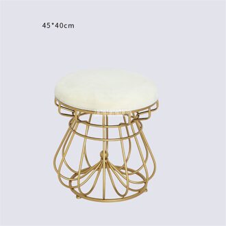 19XS272 Moderne Eenvoudige Stof Hoge Elasticiteit Spons Creatieve Ronde Doek Kruk Slaapkamer Schoonheidssalon Make Up Verandering Schoen Kruk beige