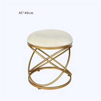 19XS272 Woonkamer Stof Bank Bench Moderne Eenvoudige Creatieve Ronde Doek Kruk Slaapkamer Schoonheidssalon Make Up Verandering Schoen Kruk beige