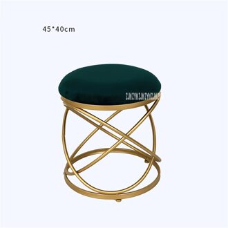 19XS272 Woonkamer Stof Bank Bench Moderne Eenvoudige Creatieve Ronde Doek Kruk Slaapkamer Schoonheidssalon Make Up Verandering Schoen Kruk groen