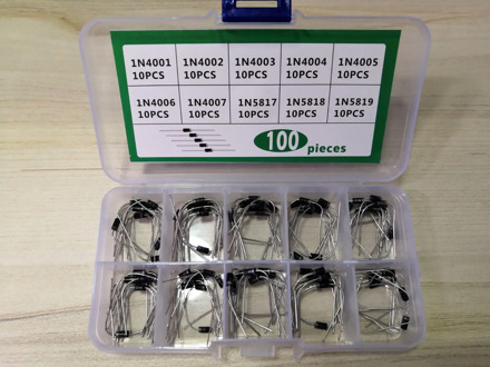 1Box 10 Value * 10pcs=100pcs diode kit IN4001/1N4002/1N4003/1N4004/1N4005/1N4006/1N4007/1N5817/1B5818/1N5819 Assorted rectifier