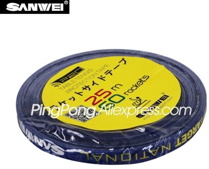 1Cm * 25M Sanwei Tafeltennis Racket Rand Tape Side Protector Originele Doel Nationale Ping Pong Bat Beschermende tape Accessoires blauw