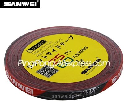1Cm * 25M Sanwei Tafeltennis Racket Rand Tape Side Protector Originele Doel Nationale Ping Pong Bat Beschermende tape Accessoires rood