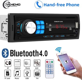 1Din Auto Stereo MP3 Speler In Dash Autoradio Head Unit Handsfree Bluetooth Usb Lading Aux Fm Radio Stereo Sound Effect