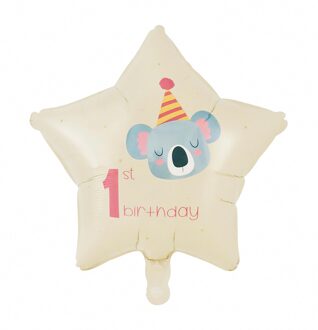 1e Verjaardag Folieballon Stervorm Koala (46cm)