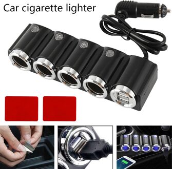 1for 4 Sigarettenaansteker Adapter Auto Vrachtwagen Splitter Power Adapter Usb Voertuig Charger Socket Voor Iphone Ipad Dvr Gps Met lichten