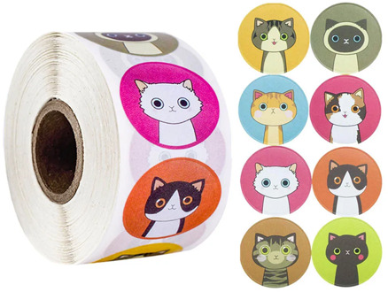 1inch 50pcs/wad Lovely Cat Stickers for School Reward Stickers Classroom Decoration encouragement sticker for student teacher