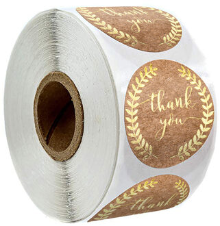 1Inch Ronde 50 Stuks Dank U Sticker Wad Met Bladgoud Olijftak Stickers Voor Lokale Handgemaakte Cadeau Sticker gold Seal Labels
