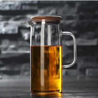 1L/1.2L/1.5L Transparent Glass Water Jug Pot Cha Tea Kettle Lemonade Pitcher Heat-resistant Explosion-proof Heatable Carafe