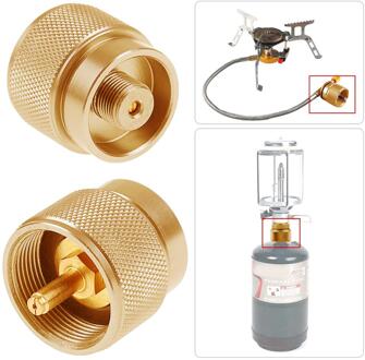 1LB Outdoor Gasfornuis Camping Kachel Propaan Refill Kleine Gas Tank Adapter Camping Propaan Input Lindal Output Kachel Adapter