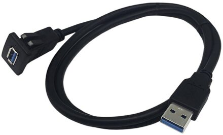 1M/2M Socket Kabel Usb 3.0 Auto Flush Mount Man-vrouw Extension Cord Dashboard Panel vierkante Audio Line Voor Motorfiets 1 meter 1USB3.0