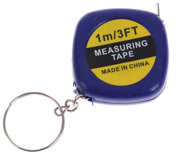 1M/3ft Intrekbare Roestvrij Staal Pocket Meten Heerser Meetlint Sleutelhanger stijl 1-blauw
