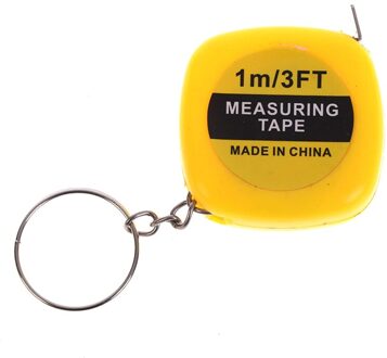 1M/3ft Intrekbare Roestvrij Staal Pocket Meten Heerser Meetlint Sleutelhanger stijl 1-geel