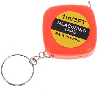 1M/3ft Intrekbare Roestvrij Staal Pocket Meten Heerser Meetlint Sleutelhanger stijl 1-rood