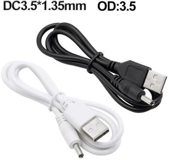 1M Dc Power Adapter Plug Usb Converteren Naar 3.5X1.35 Mm 3.5*1.35Mm Speaker Oplaadkabel 5V Netsnoer 3.5Mm Oplaadkabel 1wit 1 zwart
