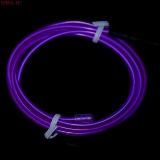 1M Neon Light Dance Party Decor Light Led Lamp Flexibele El Wire Rope Tube Strip Paars