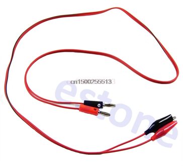 1M Rood 1 Set Alligator Test Lead Clip Om Banana Plug Probe 100CM Kabel + Zwart
