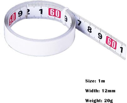 1M Rvs Zelfklevende Schaal Maatregel Heerser Metrische Mijter Track Tape Minimum Schaal Mm Rechte En Direct Bondable M wit