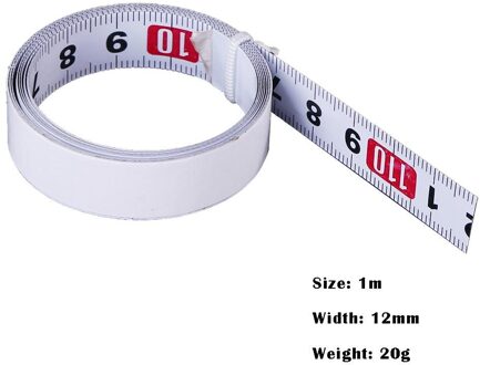 1M Rvs Zelfklevende Schaal Maatregel Heerser Metrische Mijter Track Tape Minimum Schaal Mm Rechte En Direct Bondable R2L wit
