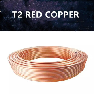 1m T2 Red Copper coil 2/3/4/5/6/8/10/12/14/16mm Copper tube Air Conditioning Copper Pipe Soft Tube 99.9% T2 Copper DIY Cooling