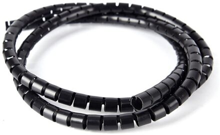 1M Voor Pc Tv 10/25Mm Kabel Banding Organisator Spiraal Wrap Netjes Snoer Draad Organisator Lijn Kabel clip Ties Fixer Fastener Houders 1m zwart 25mm