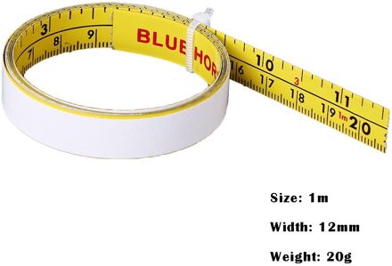 1M Zelfklevende Verstekzaag Track Meetlint Backing Metrische Stalen Liniaal Tape Uitstekende Hoge Viscositeit Niet Te vallen duim geel