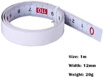 1M Zelfklevende Verstekzaag Track Meetlint Backing Metrische Stalen Liniaal Tape Uitstekende Hoge Viscositeit Niet Te vallen L2R wit