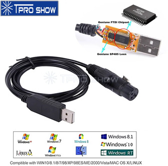 1Meter DMX To USB Converter Interface Adapter Cable Stage Lighting Effect PC Dmx Controller Dimmer USB DMX512 Signal Conversion