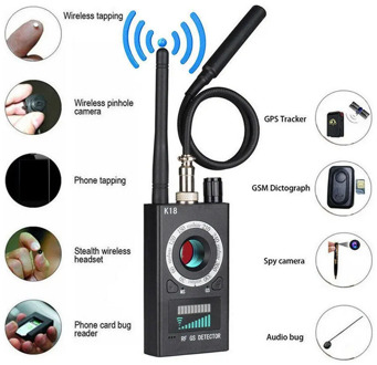 1MHz-6.5GHz K18 Multi-function Anti-spy Detector Camera GSM Audio Bug Finder GPS Signal lens RF Tracker Detect Wireless Products