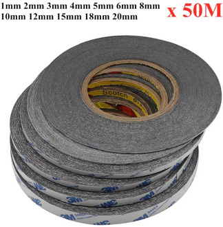 1mm-20mm*50 Meters Ultra Thin & Slim Black Double Sided Adhesive Tape for Cellphone Touch Screen LCD Mobile Phone Repair Tape