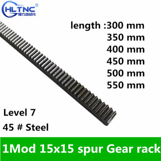 1Mod 15x15 300mm 350mm 400mm 450mm 500mm 550mm spur Gear rack 1M Gear rack Precision cnc rack (straight teeth) Toothed rack