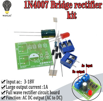 1N4007 Diy Kit IN4007 Bridge Rectifier AC DC Converter Full Wave Rectifier PCB Board KIT Parts Electronic Suite