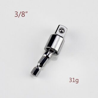 1P Elektrische Boor Socket Adapter Voor Impact Driver Met Hex Schacht Vierkante Socket Boren Draaibaar Extension 1/4 "3/8" 1/2" 0.378 duim