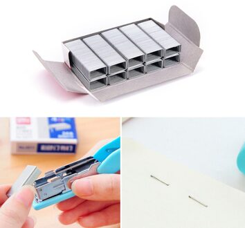 1Pack 10Mm Zilveren Roestvrijstalen Nietjes Office Bindtoebehoren 1 * Doos Van Rvs Nietjes (800 Stuks)