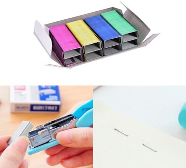 1Pack 12Mm Creatieve Kleurrijke Roestvrijstalen Nietjes Office Bindtoebehoren