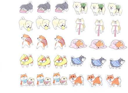 1pack/30pc Cute Dog DIY Diary Scrapbook Decoration Sticker Pack Kawaii Papeleria Adhesive Stickers Stationery