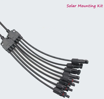 1pair 1 to 4 type solar connector with pv cable group parallel connection solar panel output IP67 waterproof cable connector